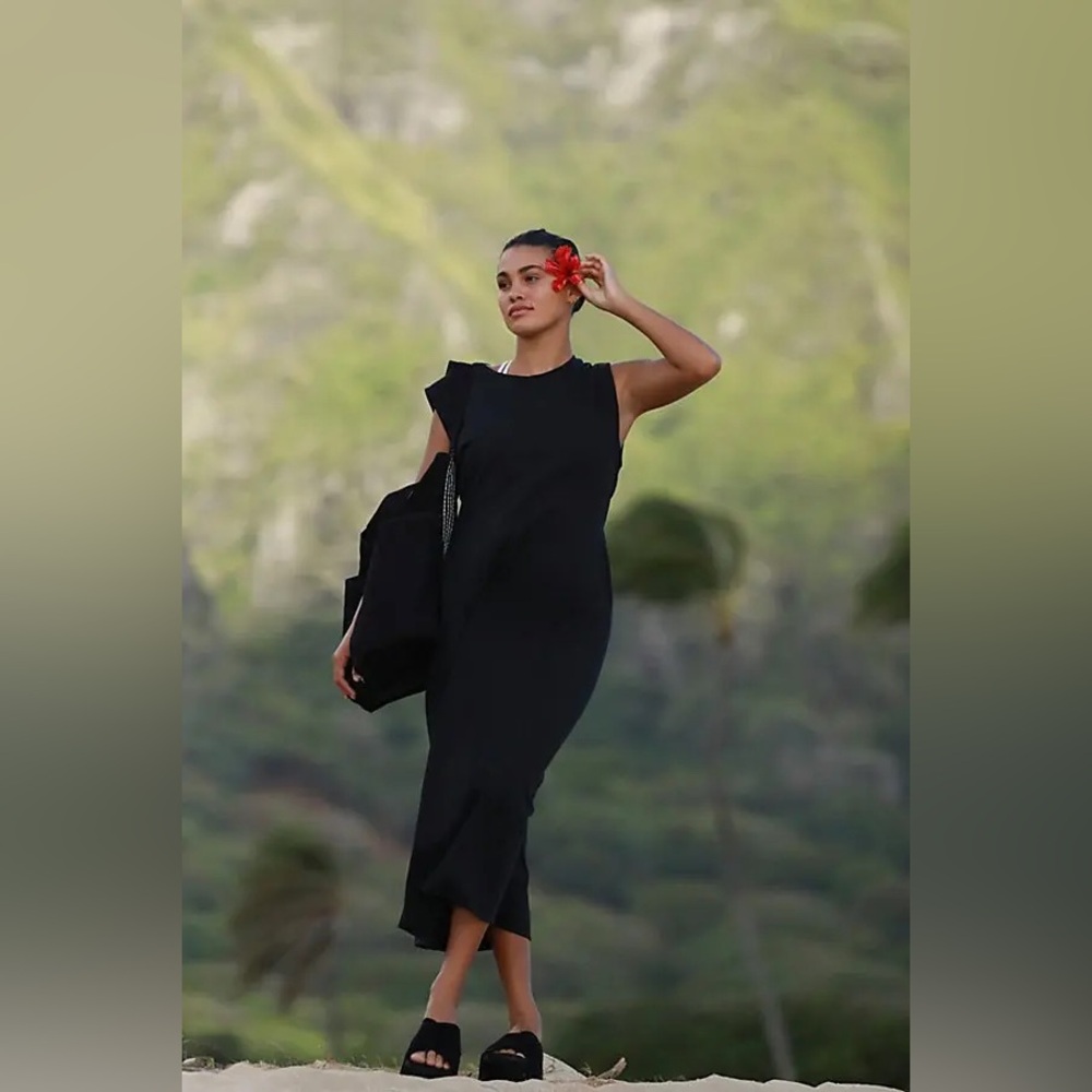 NWOT Free People Beach Simone Midi Maxi Timeless Minimalist Dress Size Large